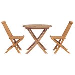 vidaXL Ensemble de salle à manger pour jardin 3 Pièces Marron