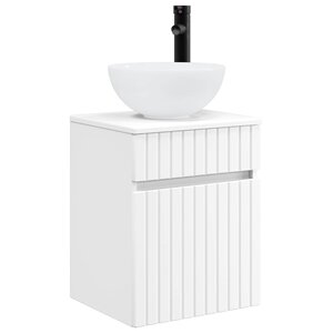 vidaXL Meuble de lavabo mural Blanc 39 x 41 x 64 5 cm