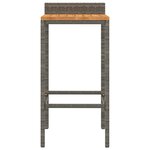 vidaXL Tabourets de bar lot de 2 gris résine tressée et bois d'acacia