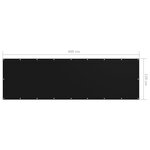 Vidaxl écran de balcon noir 120x400 cm tissu oxford