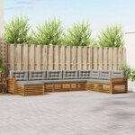 vidaXL Ensemble de canapés d'extérieur 8 Pièces Gris Naturel et Clair