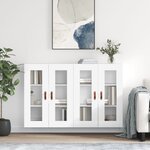 vidaXL Armoires murales 2 Pièces blanc bois d'ingénierie