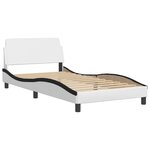 vidaXL Cadre de lit Viana avec LED sans matelas blanc et noir 100x200 cm