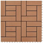 vidaXL Carreaux de terrasse 30x30 cm 11 Pièces Marron WPC 1 m2