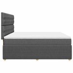 vidaXL Sommier à lattes de lit avec matelas Gris foncé 180x200cm Tissu