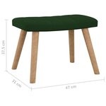 vidaXL Chaise à bascule avec repose-pied Vert foncé Velours