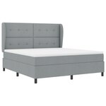 Lit à ressort avec matelas vidaXL en gris clair  180x200 cm  tissu