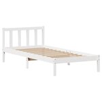 vidaXL Cadre de lit sans matelas blanc 90x190 cm bois de pin massif