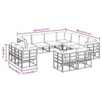 vidaXL Ensemble de canapé de jardin avec coussin 11 Pièces Noir Aluminium