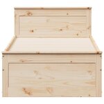 vidaXL Cadre de lit sans matelas avec tête de lit 100x200 cm bois pin