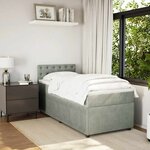 vidaXL Sommier à lattes de lit et matelas Gris clair 80x200 cm Velours