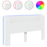 vidaXL Armoire tête de lit avec LED blanc 180x16 5x103 5 cm