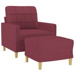 vidaXL Fauteuil avec repose-pied Rouge bordeaux 60 cm Tissu