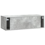 vidaXL Meuble TV mural Gris béton 99 x 41 x 30 cm Bois d'ingénierie
