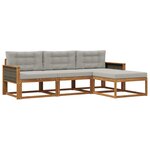 vidaXL Ensemble de canapés d'extérieur 4 pc Naturel et Gris clair
