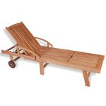 Vidaxl chaise longue bois de teck solide