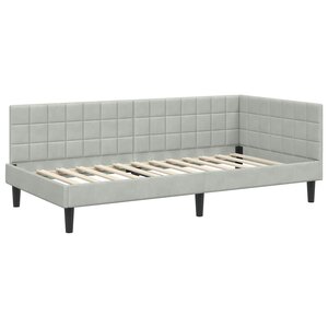 vidaXL Cadre de lit d'angle Gris clair 100 x 200 cm Velours