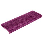 vidaXL Tapis d'escalier 20 pièces 65 x 21 x 4 cm Violet Bord rectangulaire