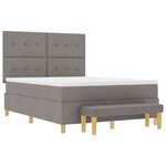 vidaXL Lit à ressorts avec matelas Taupe 140 x 190 cm tissu