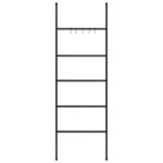 vidaXL Porte-serviettes échelle à 5 niveaux Noir 58 x 175 cm Fer