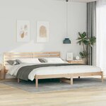 vidaXL Cadre de lit Marron 180 x 210 cm Bois massif en pin