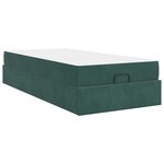 vidaXL Cadre de lit avec matelas Vert foncé 100 x 200 cm Velours