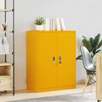 vidaXL Armoire de rangement Jaune moutarde 80 x 40 x 105 cm Acier