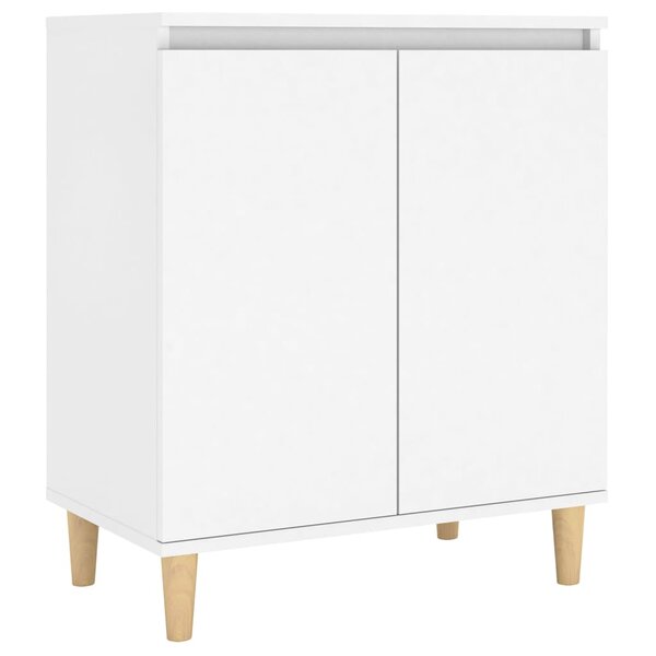 vidaXL Buffet avec pieds en bois massif blanc bois d'ingénierie