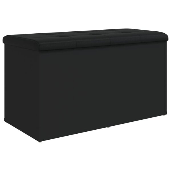 vidaXL Banc de rangement noir 82x42x45 cm bois d'ingénierie