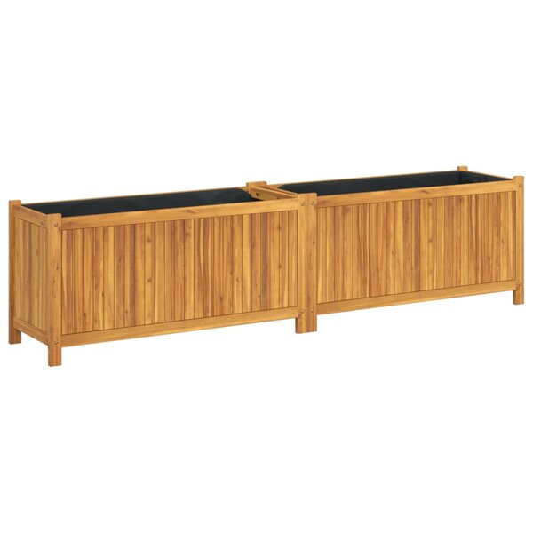 vidaXL Jardinière avec doublure 199x38 5x50 cm bois massif d'acacia