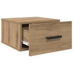 vidaXL Cabinet de chevet Montage mural chêne artisanal 35 x 35 x 20 cm