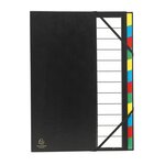 Trieur Rigide Ordonator Dos Extensible 12 Compartiments - Noir - X 6 - Exacompta