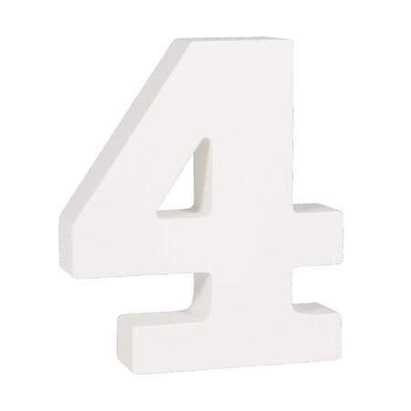 Chiffre 4 MDF Blanc 11 cm