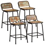 vidaXL Tabourets de bar lot de 4 46x35 5x70cm bois massif récupération