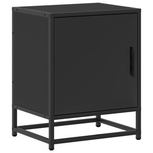 vidaXL Table de chevet noir 40x31x50 cm bois d'ingénierie et métal