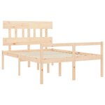 vidaXL Lit pour personne âgée et tête de lit 140x190 cm bois massif