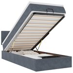 vidaXL Cadre de lit ottoman avec matelas gris foncé 100x200 cm velours