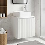 vidaXL Vanité de lavabo mural Blanc 53 x 35 x 63 cm Bois d'ingénierie