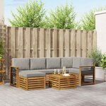 vidaXL Ensemble de canapé d'angle 7 Pièces Gris Naturel et Clair