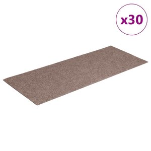 vidaXL Tapis d'escalier autocollants 30 pièces 60 x 25 cm Marron clair Rectangulaire