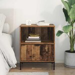 vidaXL Table de chevet Bois ancien 49 x 36 x 61 cm Bois d'ingénierie