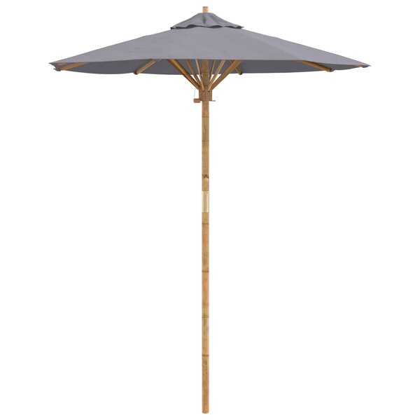 vidaXL Parasol de jardin Ø 180 x 230 cm Bambou Rond Gris foncé