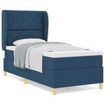 Lit Box Spring vidaXL avec Matelas - Bleu - 90x190 cm - Tissu