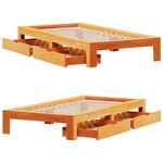 vidaXL Cadre de lit sans matelas cire marron 100x200cm bois pin massif