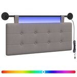vidaXL Tête de lit suspendue Avec lumière LED Taupe Tissu