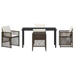vidaXL Ensemble de salle à manger pour jardin 5 Pièces Marron polyrotin