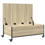 vidaXL Table basse avec roulettes chêne sonoma bois d'ingénierie