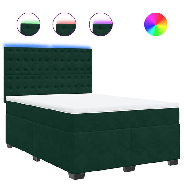 vidaXL Sommier à lattes de lit et matelas Vert foncé 160x200cm Velours