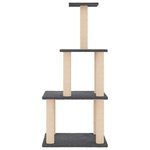 vidaXL Arbre à chat avec griffoirs en sisal gris foncé 111 cm