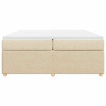 vidaXL Sommier à lattes de lit avec matelas Crème 200x200 cm Tissu